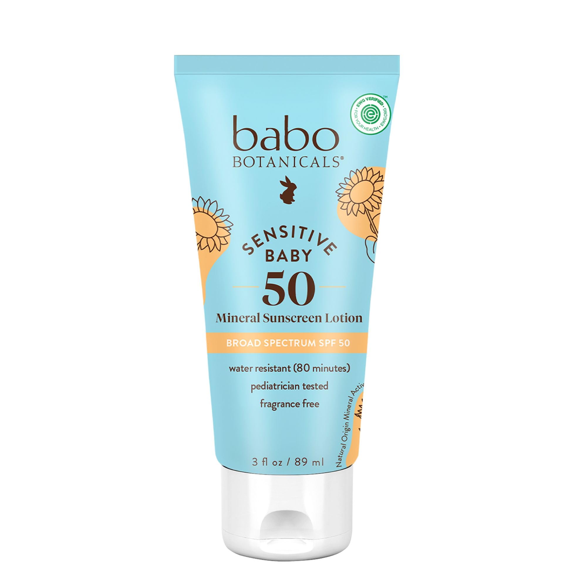 Babo Botanicals Sensitive Baby Mineral Sunscreen Lotion SPF50
