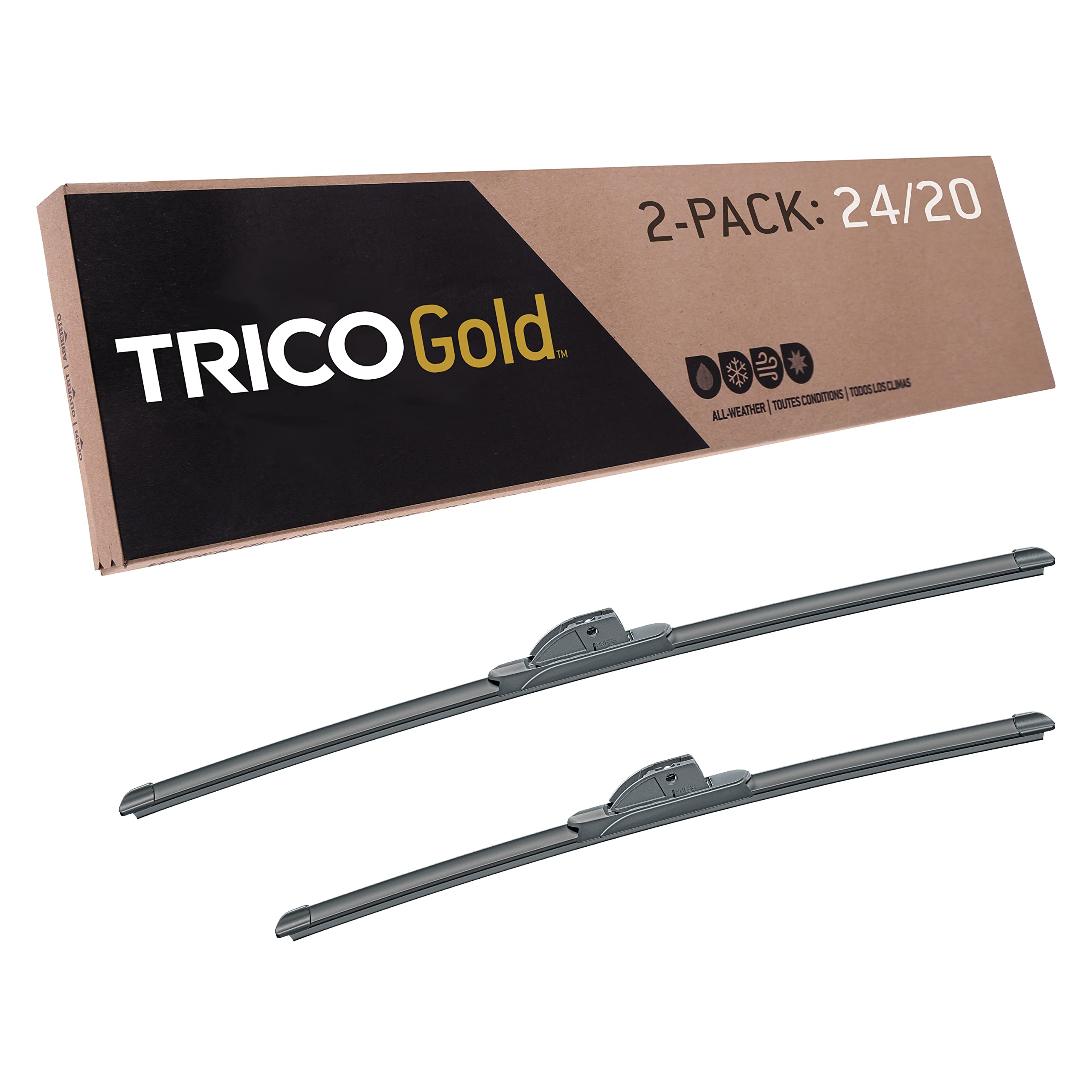 TRICO Gold® 24 & 20 Inch Pack of 2 Automotive Replacement Windshield Wiper Blades
