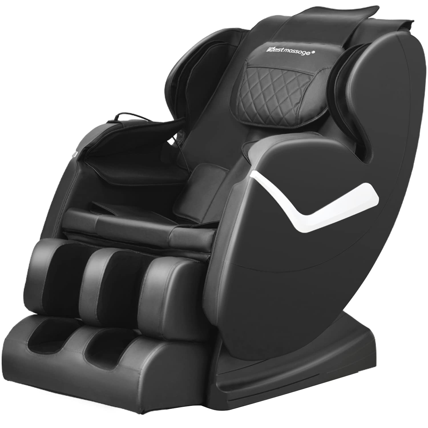 Massage Chair Zero Gravity Full Body Electric Shiatsu Massage Chair Recliner with Foot Rollers Built-in Heat Therapy Air Massage System Stretch Vibrating for Home Office(Black)