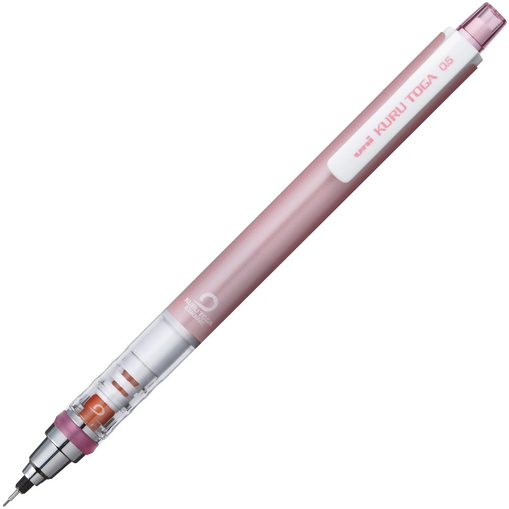 Uni Kurutoga Mechanical Pencil Standard, 0.5mm, Baby Pink